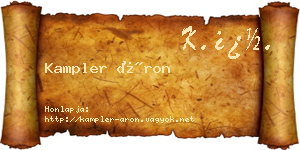 Kampler Áron névjegykártya